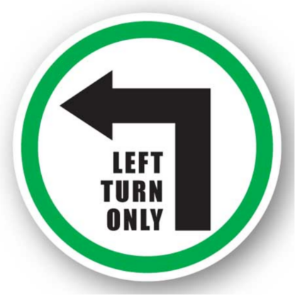 Golvmarkering Left turn only