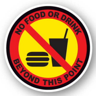 Golvmarkering No food or drink