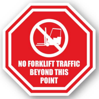 Golvmarkering Stop No forklift traffic beyond this point