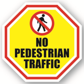 Golvmarkering No pedestrian traffic
