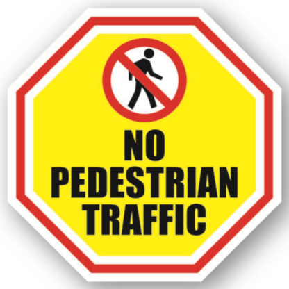Golvmarkering No pedestrian traffic