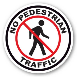 Golvmarkering No pedestrian traffic