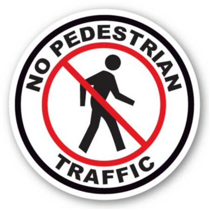 Golvmarkering No pedestrian traffic