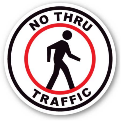 Golvmarkering No thru traffic