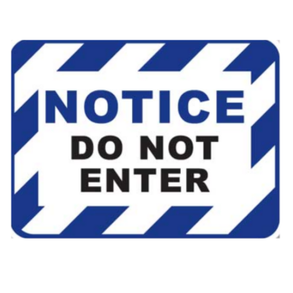 Golvmarkering Notice do not enter