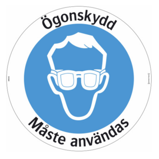 Skyddsglasögon måste användas, Golvdekal