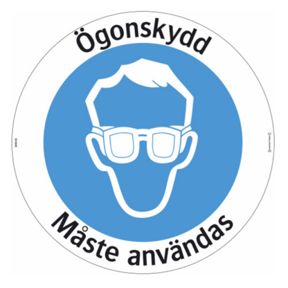 Skyddsglasögon måste användas, Golvdekal