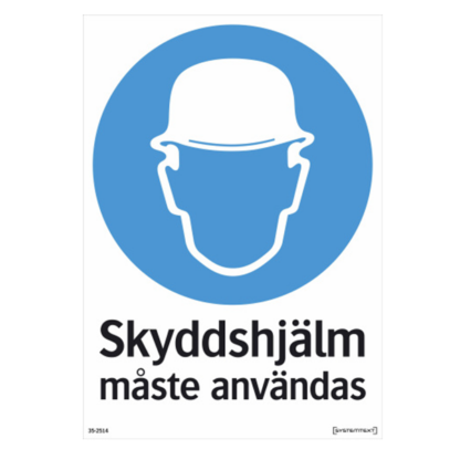 Påbud Skyddshjälm måste användas