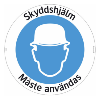 Skyddshjälm måste användas Golvdekal