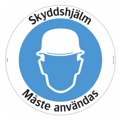 Skyddshjälm måste användas Golvdekal