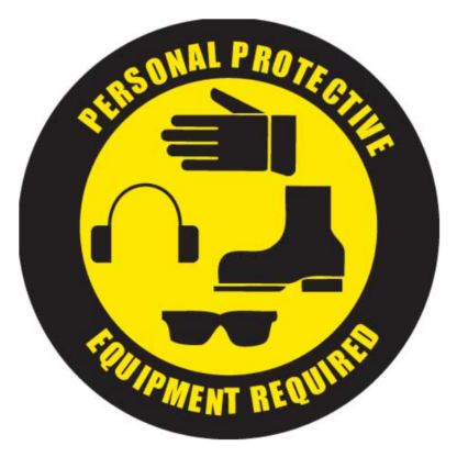 Golvmarkering Personal protective equipment required