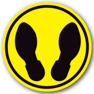 Golvmarkering Stand here