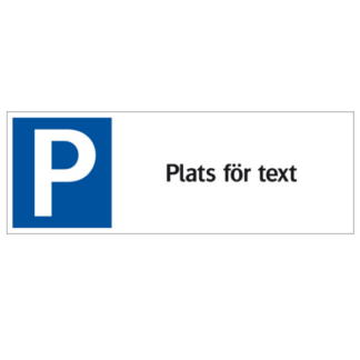 Parkering med plats för text