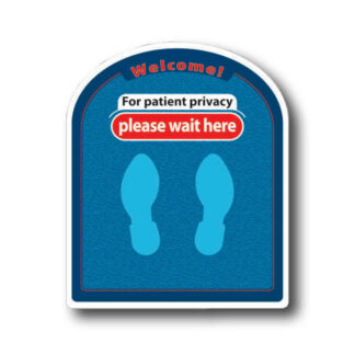 Golvmarkering For patient privacy please wait here