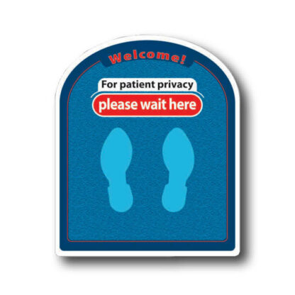 Golvmarkering For patient privacy please wait here