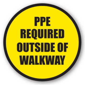 Golvmarkering PPE required outside of walkway
