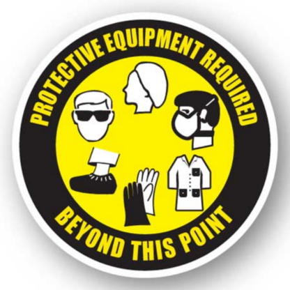 Golvmarkering Säkerhetsskylt Protective equipment required