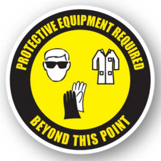 Golvmarkering Protective equipment required
