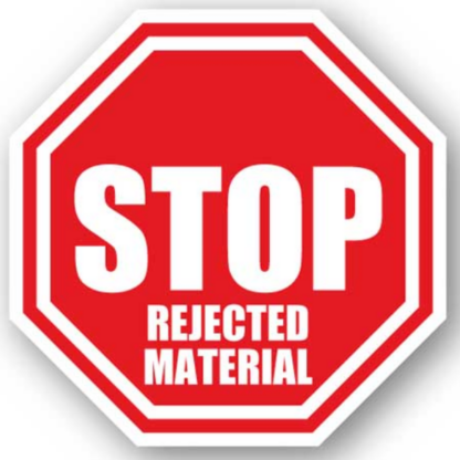 Golvmarkering Stop Rejected material