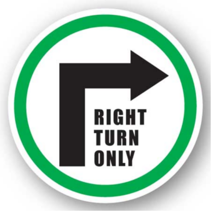 Golvmarkering Right turn only