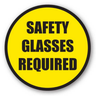 Golvmarkering Safety glasses required