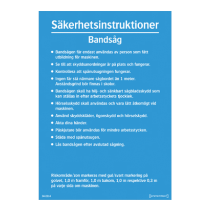 Säkerhetsinstruktioner Bandsåg