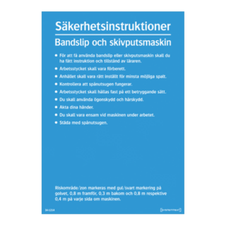 Säkerhetsinstruktioner Bandslip och skivputsmaskin