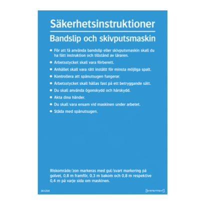 Säkerhetsinstruktioner Bandslip och skivputsmaskin