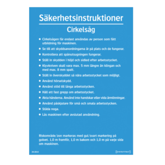 Säkerhetsinstruktioner Cirkelsåg