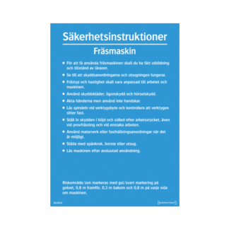 Säkerhetsinstruktioner Fräsmaskin