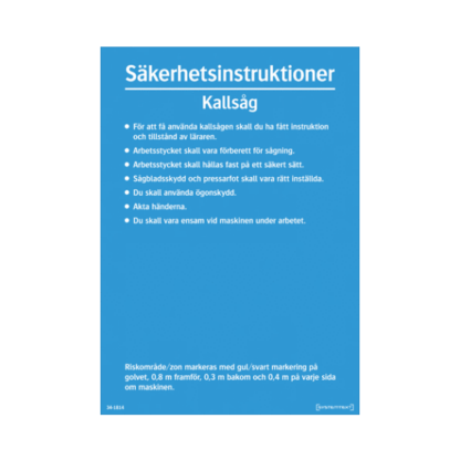 Säkerhetsinstruktioner Kallsåg