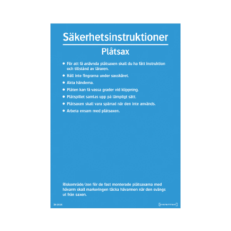 Säkerhetsinstruktioner Plåtsax