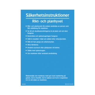 Säkerhetsinstruktioner Rikt- och panelhyvel