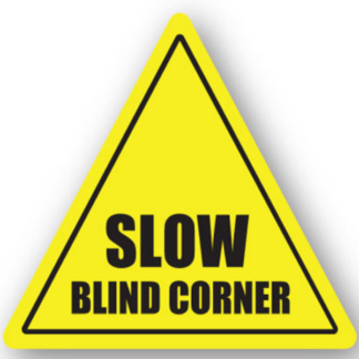Golvmarkering Varning Slow Blind corner