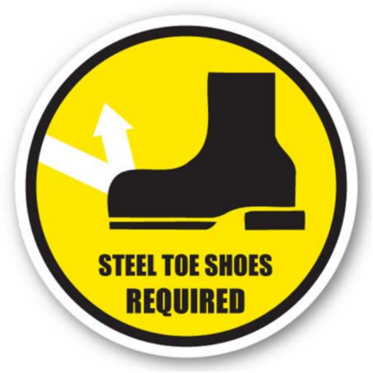 Golvmarkering Steel toe shoes required
