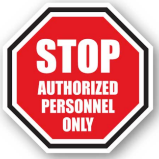 Golvmarkering Stop Authorized personnel only