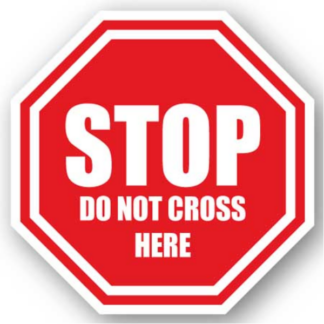 Golvmarkering Do not cross here