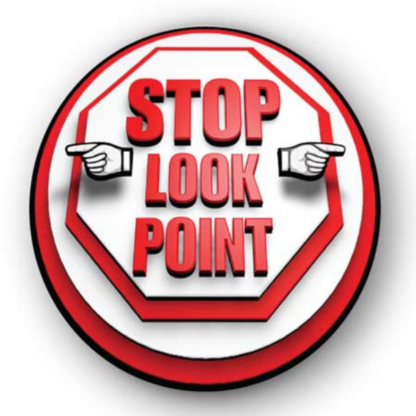 Golvmarkering Stop look point