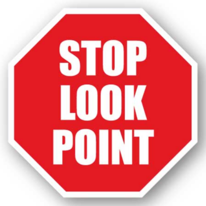 Golvmarkering Stop Stop Look Point