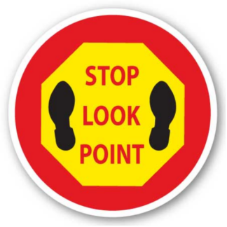 Golvmarkering Stop look point