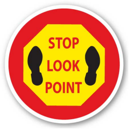 Golvmarkering Stop look point
