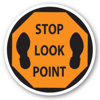 Golvmarkering Stop look point