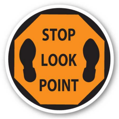 Golvmarkering Stop look point
