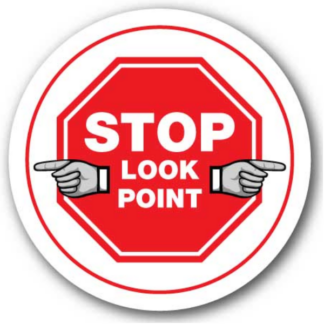 Golvmarkering Stop look point
