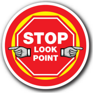 Golvmarkering Stop look point