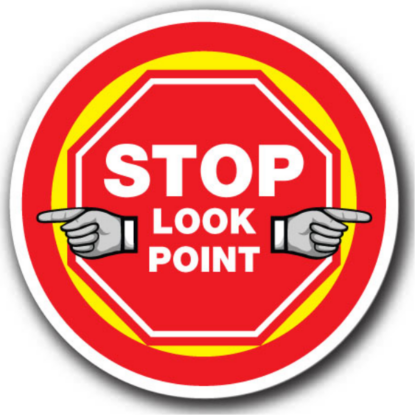 Golvmarkering Stop look point