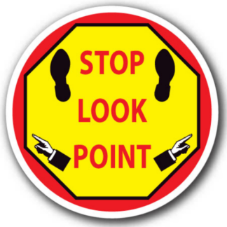 Golvmarkering Stop look point