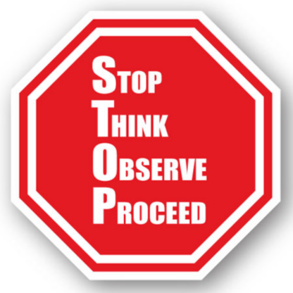 Golvmarkering Stop Think…