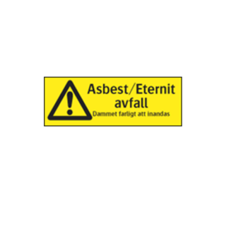 Varning Asbest/eternitavfall