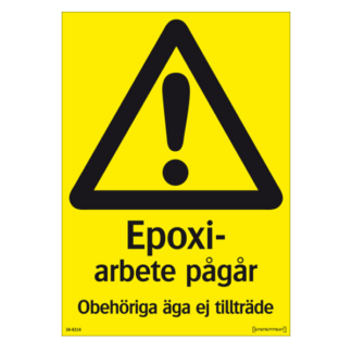 Varning Epoxiarbete pågår